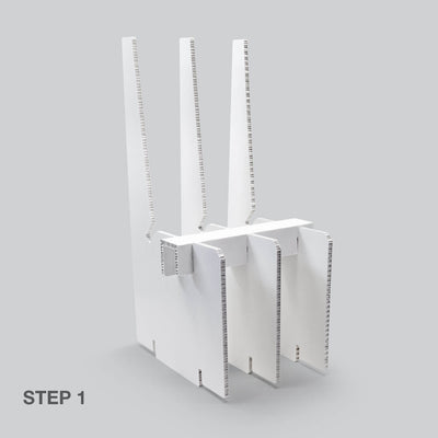 stage 1 of White Chair for temporary home office solutions by Dufaylite