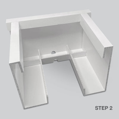Stage 2 of White Desk for temporary home office solutions by Dufaylite