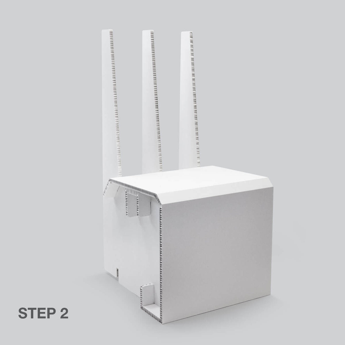 Stage 2 of White Chair for temporary home office solutions by Dufaylite