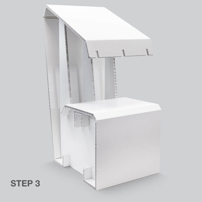 Stage 3 of White Chair for temporary home office solutions by Dufaylite